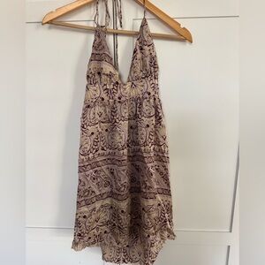 Alice & Trixie Floral Print Dress in Cream and Purple Small